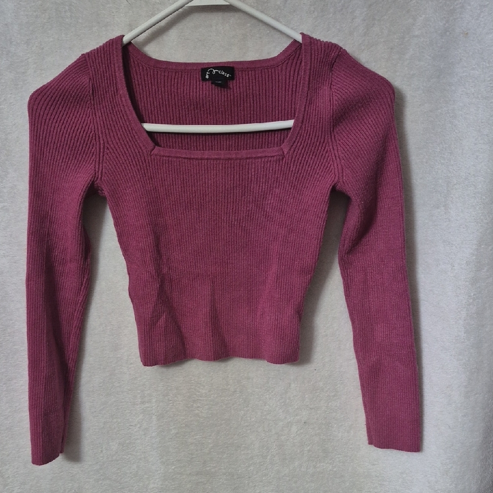 Art Class Ribbed Knit in Deep Pink